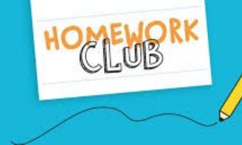 Clip art image saying homework club